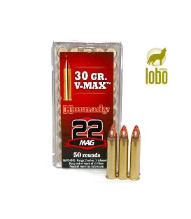 HORNADY VARMINT C/22 WMR 30G V-MAX (CAJA DE 50)