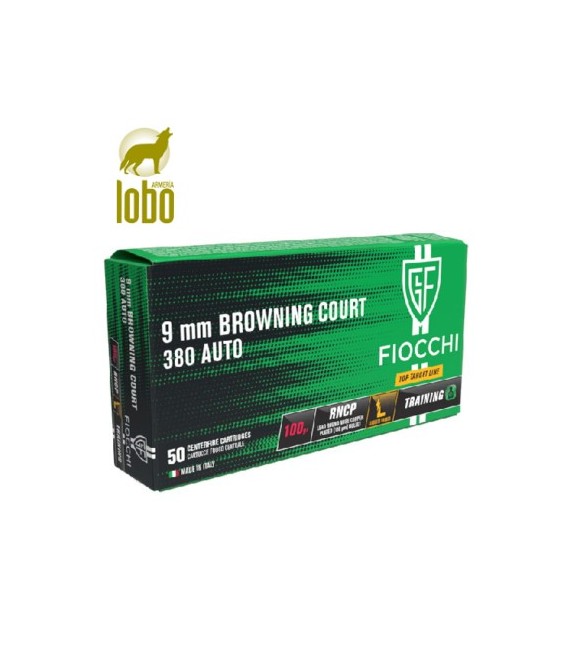 FIOCHI 9 MM CORTO COBREADA 95G Y 100G (380 AUTO) (CAJAS DE 50)